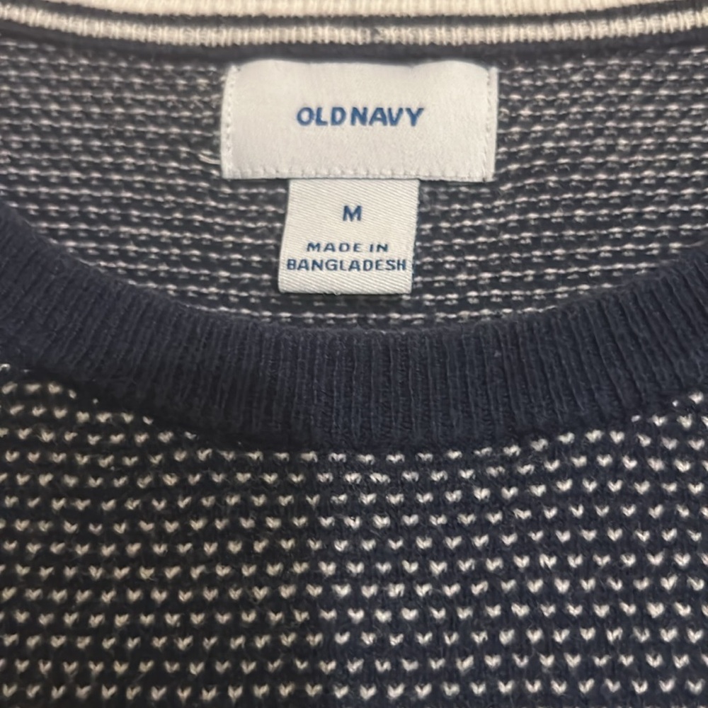 OLD NAVY Navy Blue Men’s Sweater Sz Medium - Picture 5 of 6